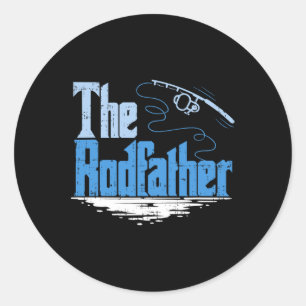 The Rodfather Funny Fishing Parody Classic Round Sticker