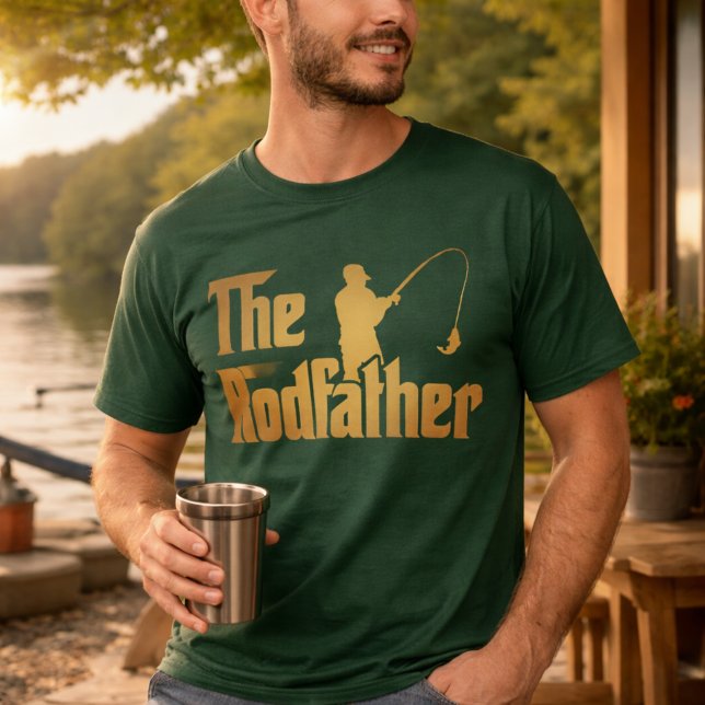 The Rodfather Funny Fishing Parody Design for Dad  T-Shirt (The Rodfather Funny Fishing Parody Design for Dad and Fishermen)