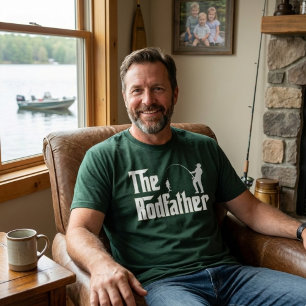 The Rodfather Funny Fishing Parody Design for Dad T-Shirt