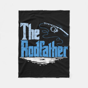The Rodfather Funny Fishing Parody  Fleece Blanket