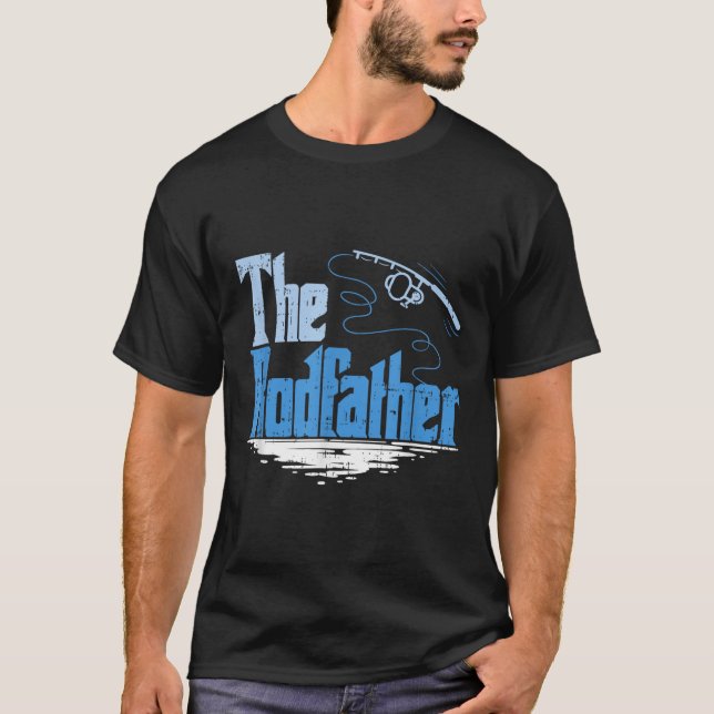 The Rodfather Funny Fishing Parody  T-Shirt (Front)