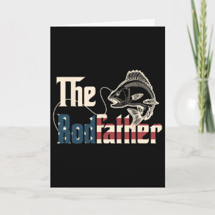 The Rodfather Retro Groovy Fishing Lover Fathers D Card