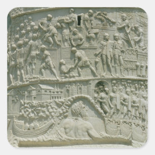 The Roman army crossing the Danube Square Sticker