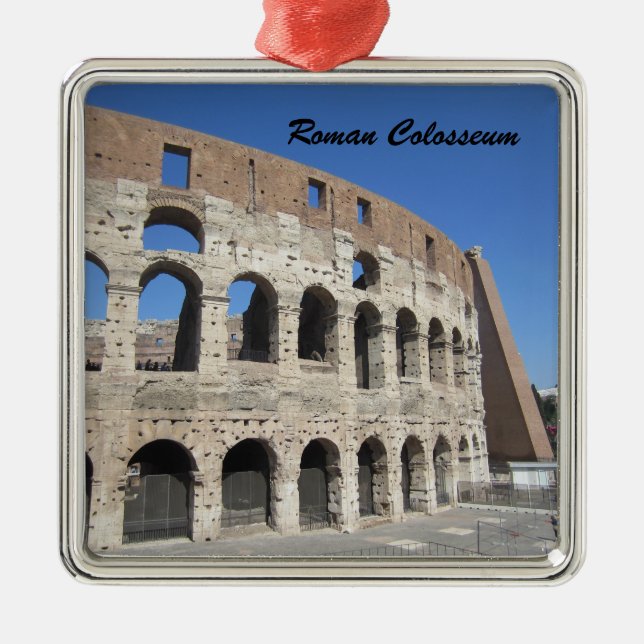 The Roman Colosseum, Rome, Italy Metal Tree Decoration (Front)