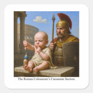 The Roman Colosseum’s Caesarean Section Square Sticker