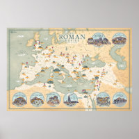 The Roman Empire map 117 AD - Print Poster