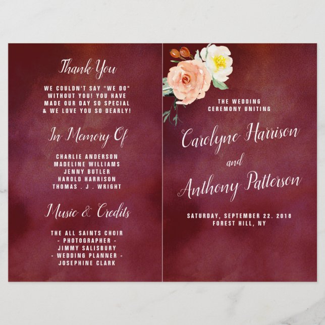 The Romance In Bloom Wedding Collection (Front)