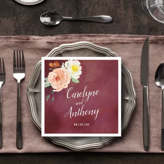 The Romance In Bloom Wedding Collection Napkin (Creator Uploaded)