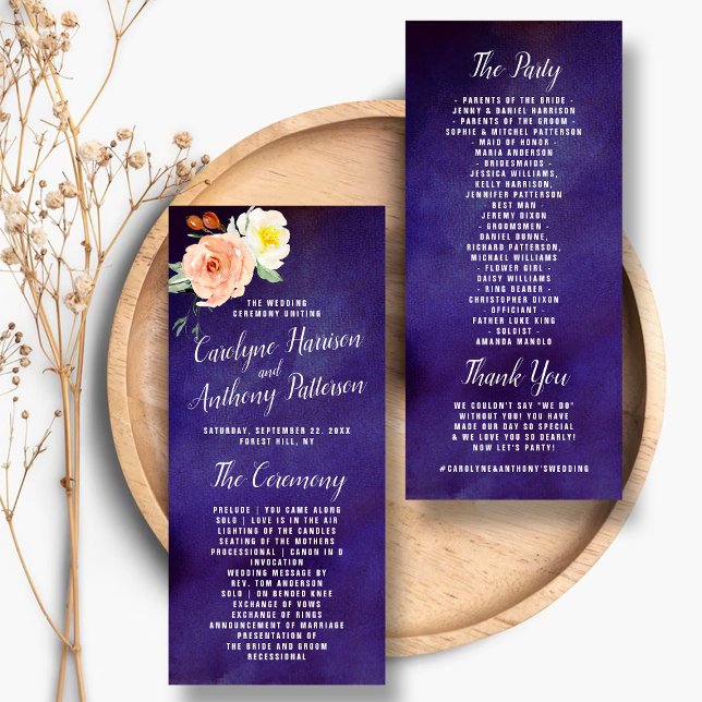 The Romance In Bloom Wedding Collection - Program Rack Card (Creator Uploaded)