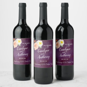 The Romance In Bloom Wedding Collection Wine Label