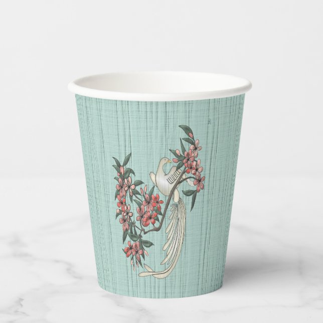 The Romance of Silk Aqua Paper Cups (Front)