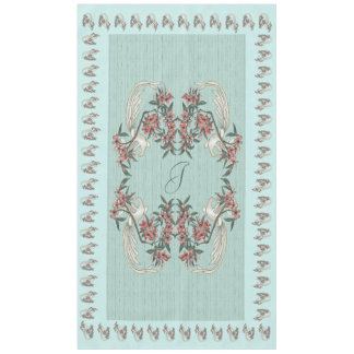 The Romance of Silk w/ monogram 60" x 104" Aqua Tablecloth