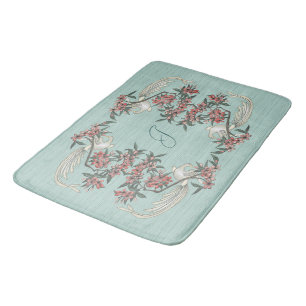 The Romance of Silk w/ Monogram Aqua Bath Mat