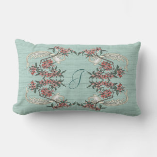 The Romance of Silk w/ Monogram Aqua Lumbar Cushion