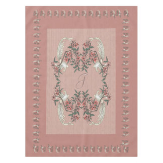 The Romance of Silk w/ Monogram Peach 52" x 70" Tablecloth