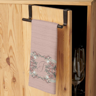 The Romance of Silk w/ Monogram Peach Tea Towel