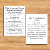 The Romans Road Sinner's Prayer Card