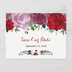 The Romantic Floral Wedding Collection Announcement Postcard