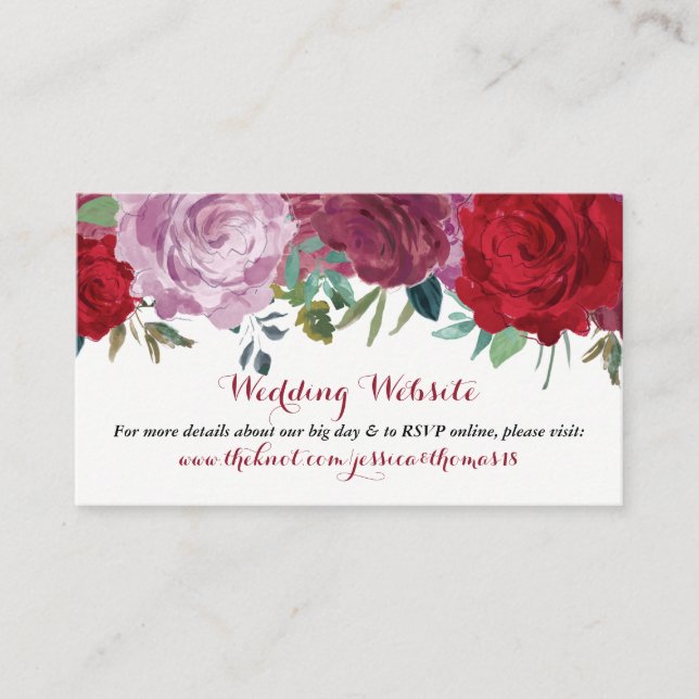 The Romantic Floral Wedding Collection Enclosure Card (Front)