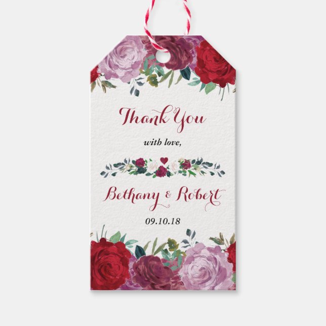 The Romantic Floral Wedding Collection Gift Tags (Front)