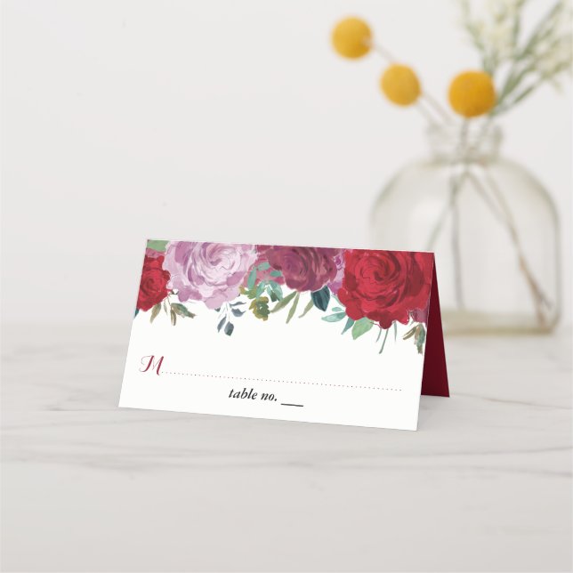 The Romantic Floral Wedding Collection Place Card (Front)