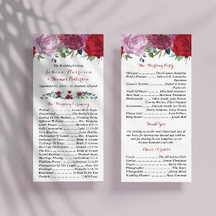 The Romantic Floral Wedding Collection - Program Rack Card