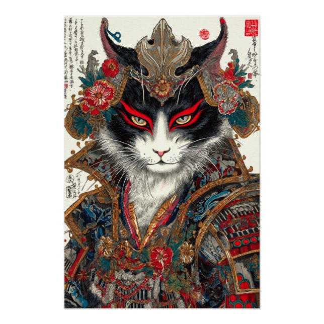 The Ronin Cat | Ukiyo-e Samurai Warrior Poster (Front)
