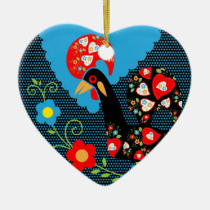 The Rooster of Portugal  Ceramic Tree Decoration