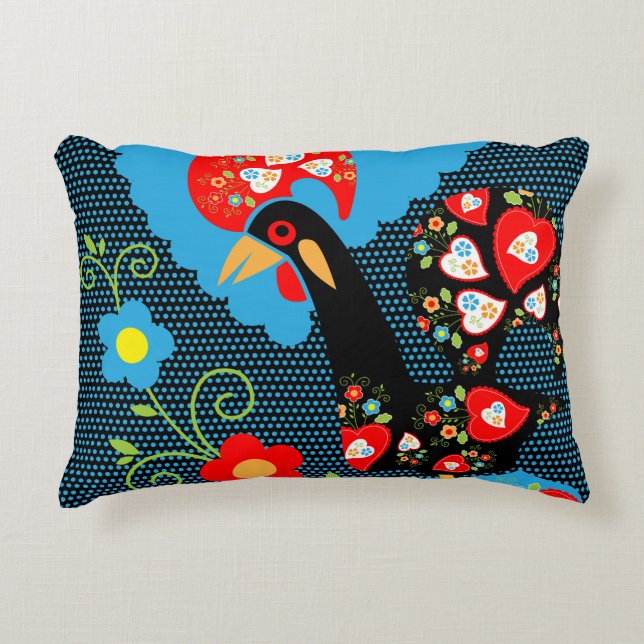 The Rooster of Portugal  Decorative Cushion (Front)