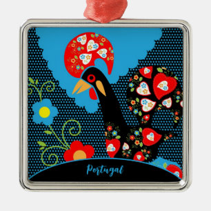 The Rooster of Portugal  Metal Tree Decoration