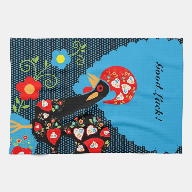 The Rooster of Portugal Tea Towel (Horizontal)