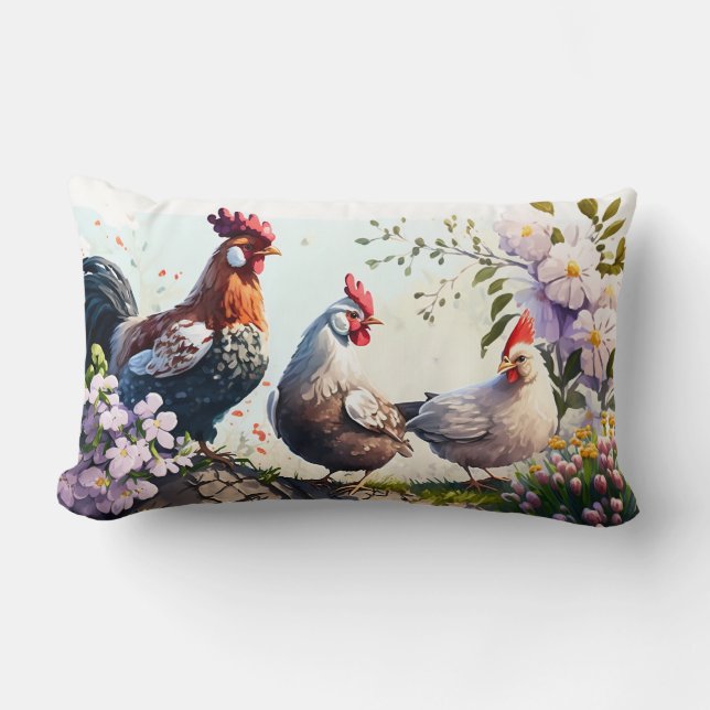 The Rooster's Perch Throw Pillow (Front)