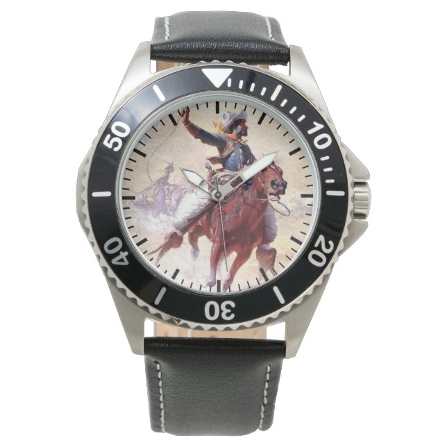 The Roping 1914 Range Cowboy William R Leigh  Watch (Front)