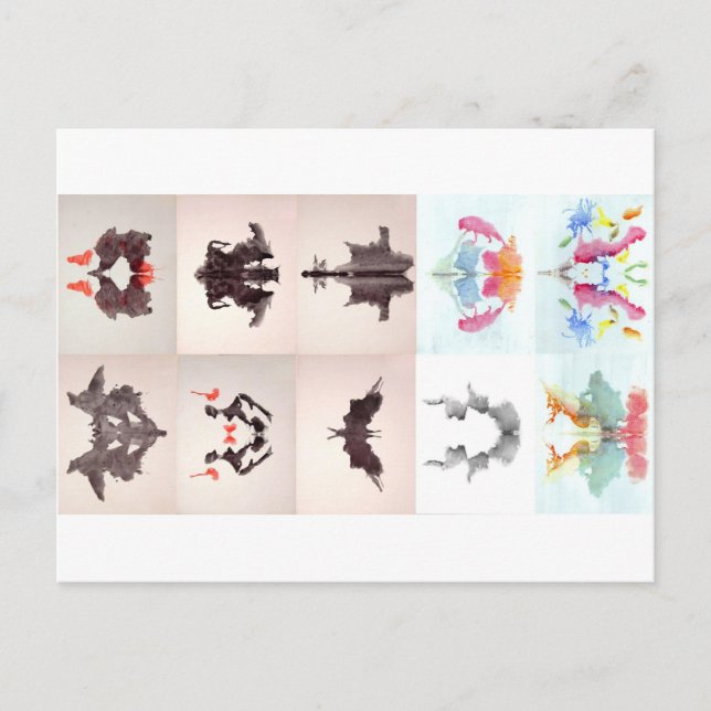 The Rorschach Test Ink Blots All 10 Plates 1-10 Postcard (Front)