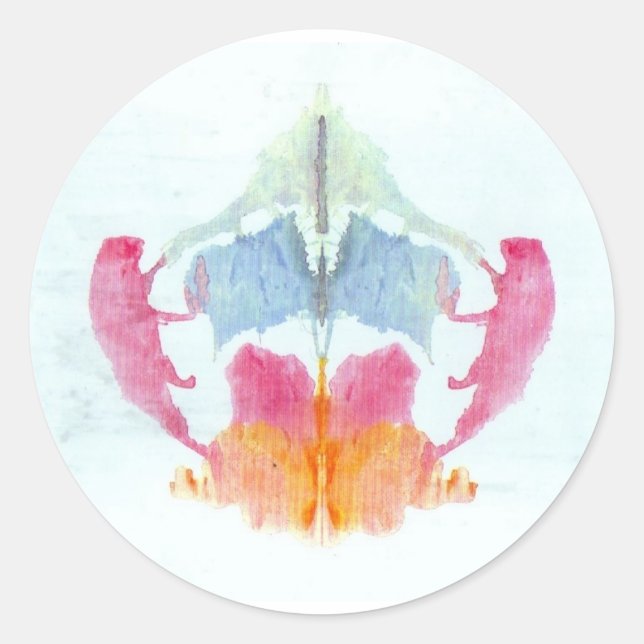 The Rorschach Test Ink Blots Plate 8 Animal Classic Round Sticker (Front)