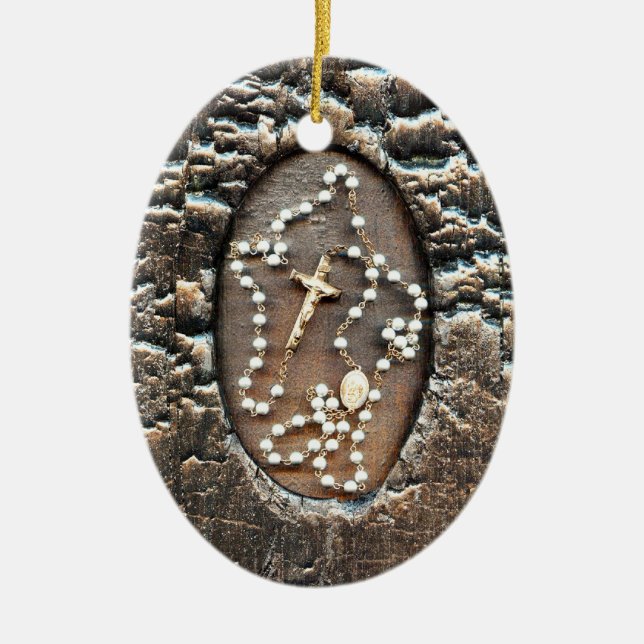 The Rosary & Prayer For Healing Ceramic Tree Decoration (Front)