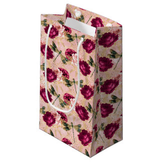 The Rose and Dragonfly Series (Design 4) Small Gift Bag