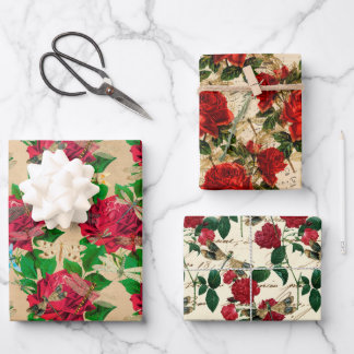 The Rose and Dragonfly Series (Design 6) Wrapping Paper Sheet