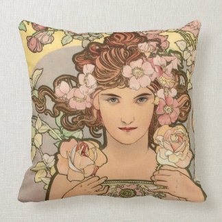 The Rose by Mucha Cushion