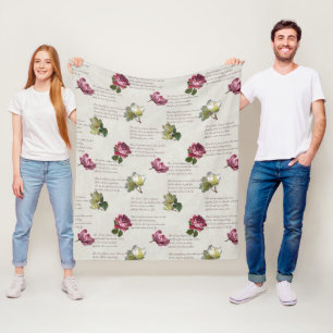 The Rose Poem Fleece Blanket