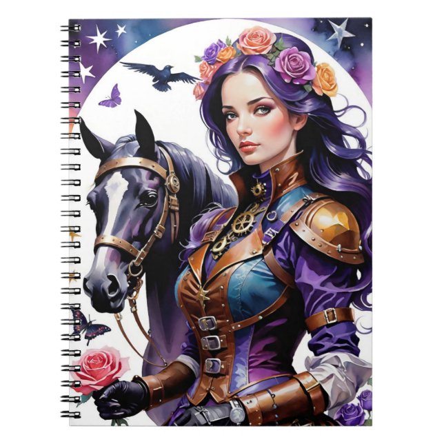 The Rosebud Series-Steampunk Rosebud & Her Horse Notebook (Front)