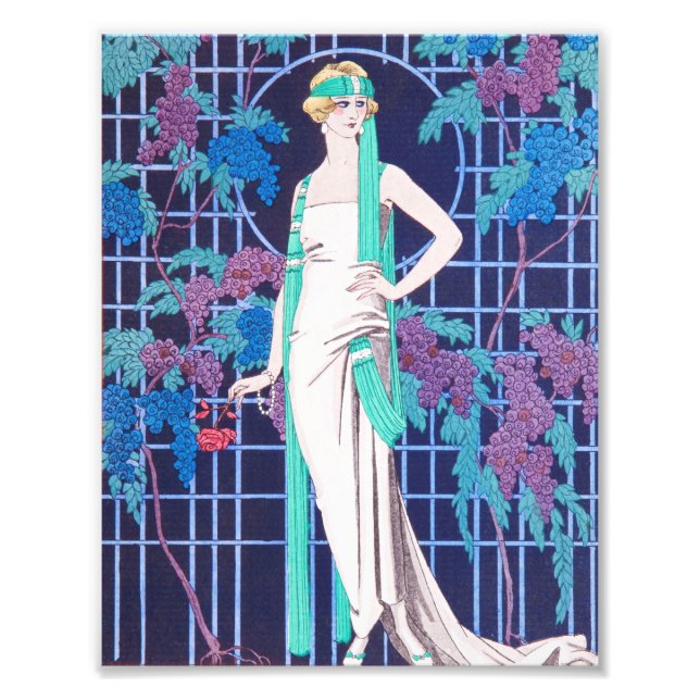 The Roses and the Night Art Deco Photo Print (Front)
