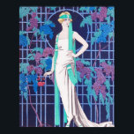 The Roses and the Night Art Deco Poster<br><div class="desc">The Roses and the Night Art Deco poster. Art Deco illustration from 1920s. French artist Georges Barbier painted lovely depictions of Paris during the 1920s. His work often featured ladies and couples in states of repose, ennui, and slight boredom. The Roses and the Night depicts a beautiful young blond in...</div>
