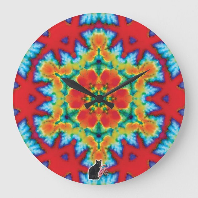 The Rosey Kaleidoscope Large Clock (Front)