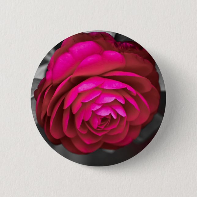 The Rosy Camellia  6 Cm Round Badge (Front)