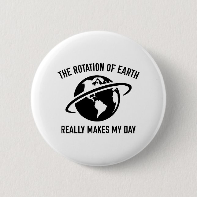 The Rotation Of The Earth 6 Cm Round Badge (Front)