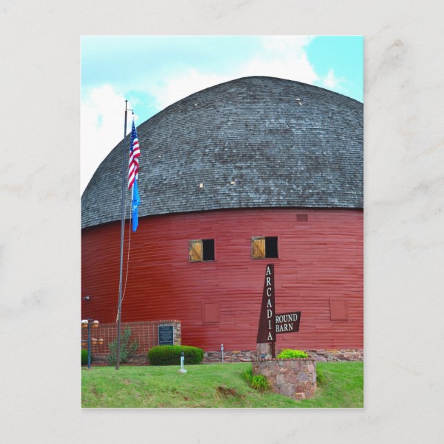 The Round Barn of Arcadia Postcard (Front)