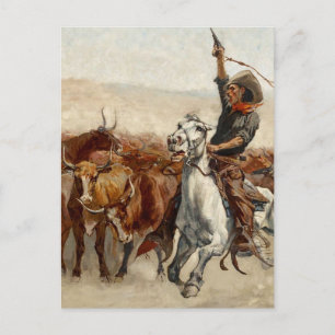 The Roundup Western Art by Frederic Remington Postcard