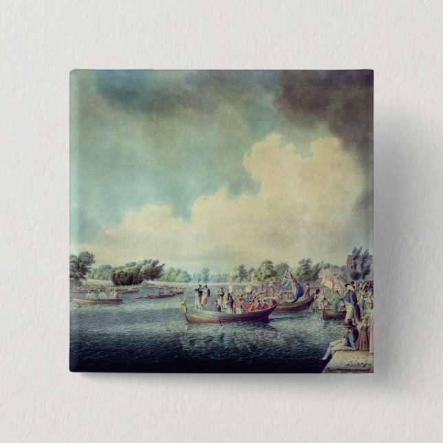 The Rowing Match at Richmond 15 Cm Square Badge (Front)