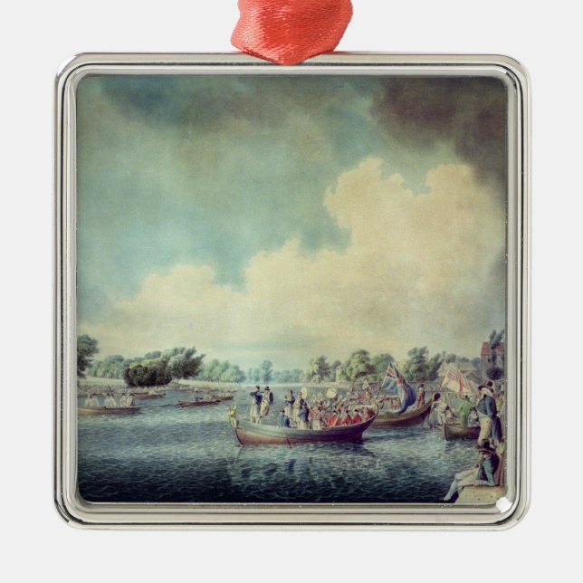 The Rowing Match at Richmond Metal Tree Decoration (Front)